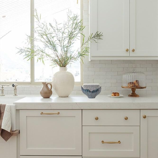 Sponge Holder for Kitchen Sink, Ceramic Sponge Holder with Fishtail Design, Sink Sponge Holder Caddy Organizer for Countertop, Farmhouse Kitchen Decor, Compact Kitchen Sponge Holder(Blue)