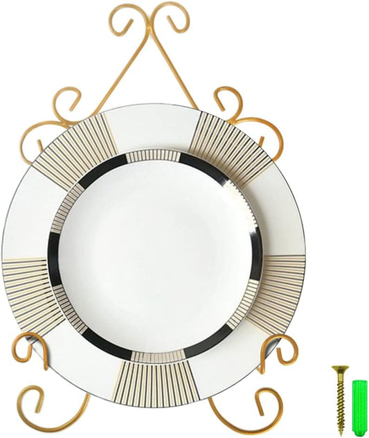 YY YEARCHY Plate Stand Holder for Wall Hanging Display Rack Art Hanger Metal Easel Photo Holder Books Bowls Platters