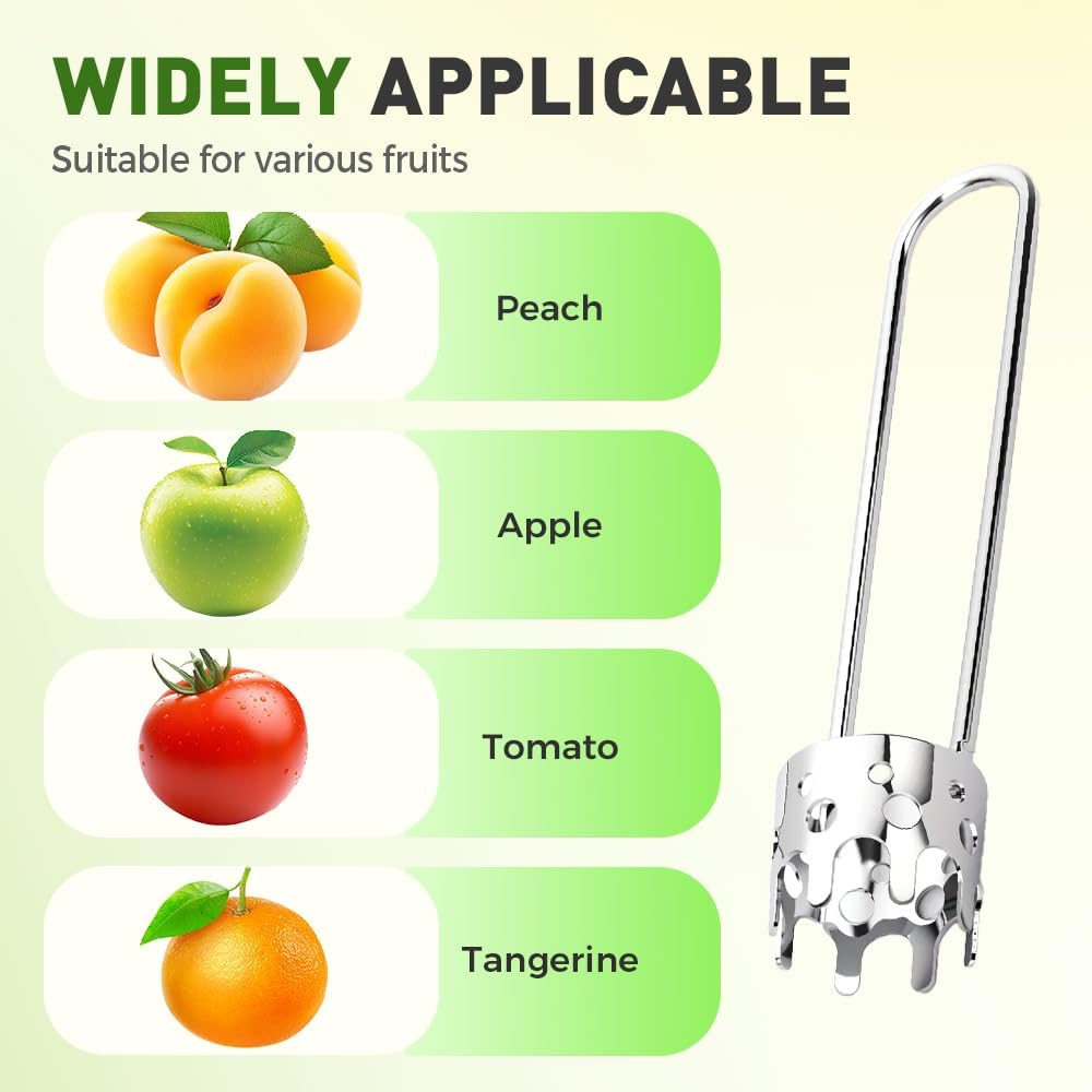 2 Pcs Fruit and Vegetable Corer Tool, Red Bell Pepper Seed Corer, Stainless Steel apple core remover, Practical Kitchen Gadget for Removing Fruit Vegetable Cores, Easy to Clean (Type A)