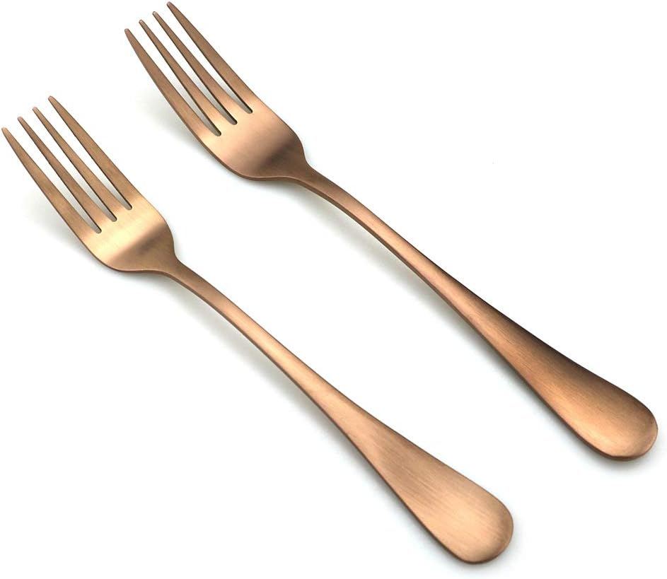 JASHII Modern Royal 5 Pcs Matte Rose Gold 18/10 Stainless Steel Utensils Cutlery Dinnerware Set w/Straw, Knife Fork and Spoon Flatware Set for Wedding Festival Christmas Party Service for 1