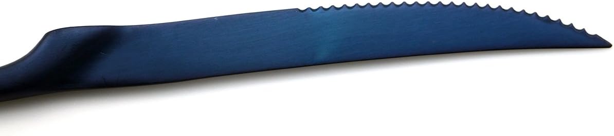 JASHII Luxury 18/10 Stainless Steel 8 Piece Matte Jubilee Blue Serrated Steak Knife Colorful Serving Black Utensil Set Replace Black