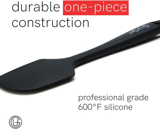 UpGood Silicone Spatula Set 600°F - High Heat Resistant Nonstick, Small and Large Kitchen Spatulas - Flexible BPA Free Professional Grade Cookware - Utensils for Cooking, Baking, Mixing(4 Pcs, Black)