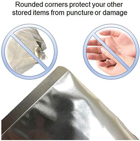 PackFreshUSA: 7 Mil - Pint Seal-Top Stand Up Mylar Bags - 100cc Oxygen Absorbers - Heat Seal - Long-Term Food Storage - 100 Pack