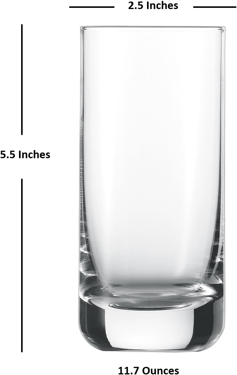 Schott Zwiesel Tritan Crystal Glass Convention Barware Collection Beer Tumbler/Long Drink Cocktail Glass, 11.7 oz , Set of 6