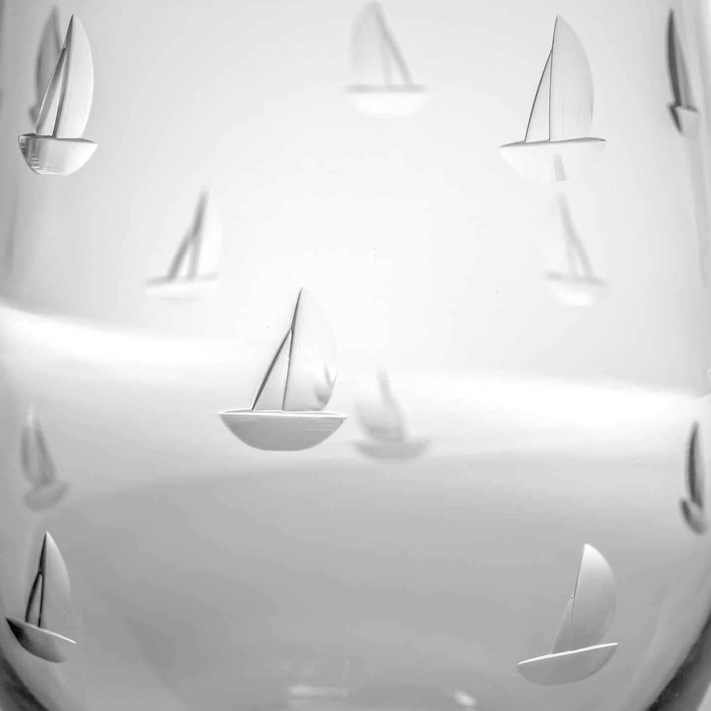 Rolf Glass Sailing Stemless Wine Tumbler 18 ounce | Stemless Wine Glasses Set of 2 | Lead-Free Crystal Glass | Diamond-Wheel Engraved | Proudly Made in the USA