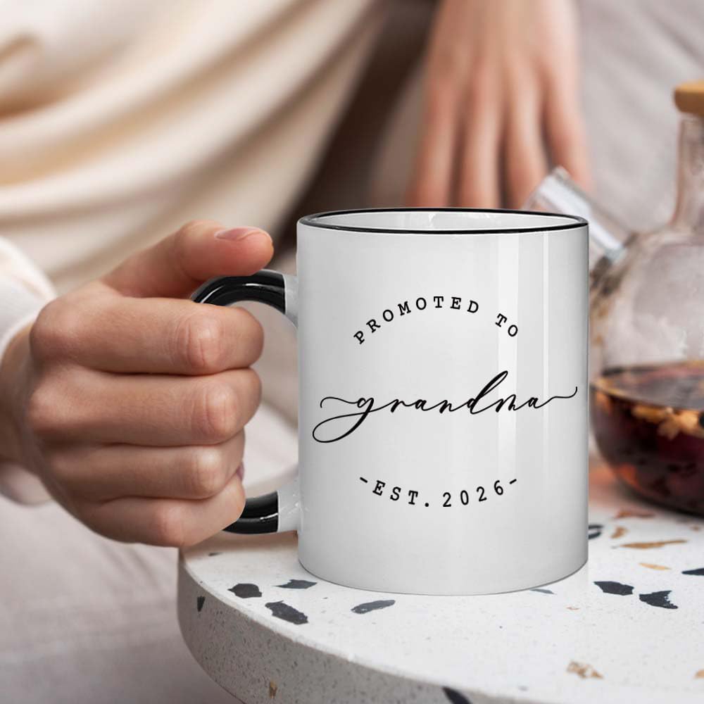 2PCS Mugs Promoted to Grandparents Grandma Grandpa 2026 Mugs - Pregnancy Announcement for Grandparents Mug Set - Grandma And Grandpa Announcement Gifts