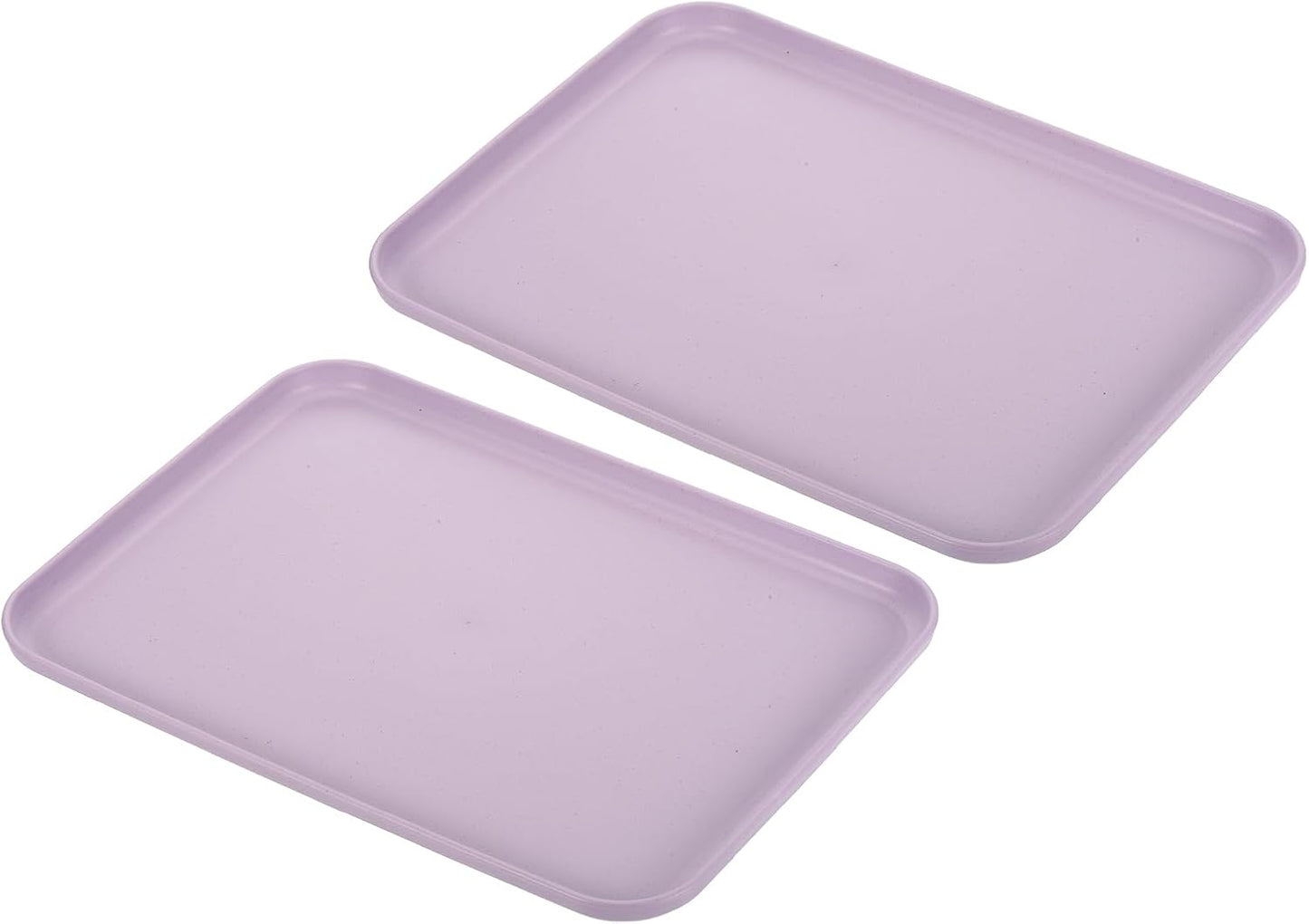 PATIKIL 12x9 Fast Food Tray, 2 Pack PP Plastic Reusable Multi-Purpose Non-Slip Rectangle Serving Tray for Cafeteria Restaurant Home Kitchen, Purple