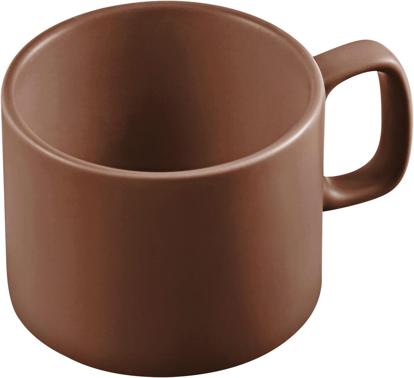 VOBAGA Coffee Mug 11 oz Tea Cup with Flat-Bottom Warming Coffee Milk for Office and Home (Brown)