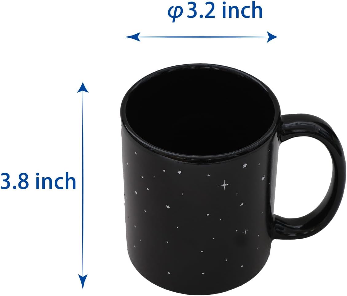 Kmiles Heat Changing Starry Earth Moon Mug Colour Changing Magical Coffee Mug Tea Cup 12 Ounce - Novelty for Xmas Funny Gifts