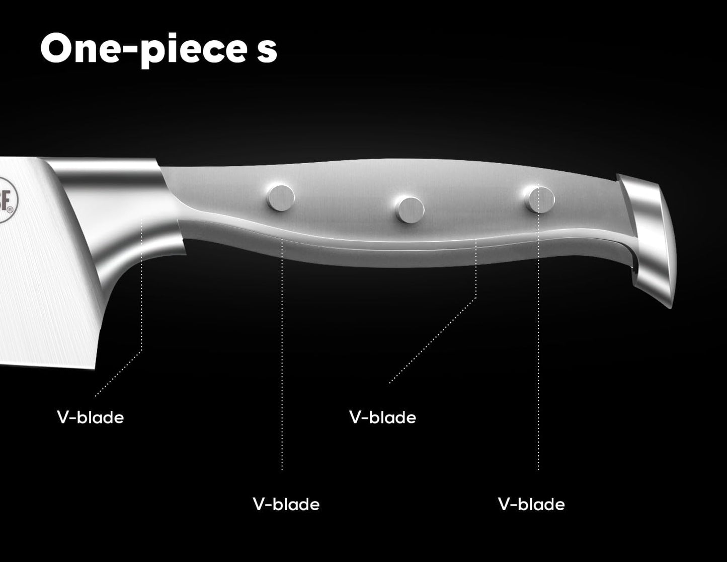 BRODARK Knife Set: 7 Piece Sharp Knife Set Without Steak Knives, Knives Set for Kitchen with German Stainless Steel & Ergonomic Handle, Acacia Wood Block with Built-in Sharpener, Ideal Gifts