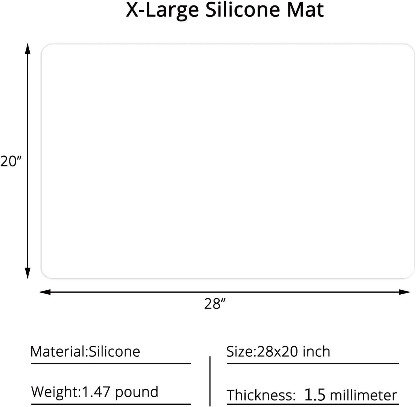 Gartful Silicone Mats for Countertop - Thicker, 28" by 20" Extra Large Multipurpose Mat, Counter Table Protector, Desk Saver Pad, Placemat Nonstick Nonskid Heat-Resistant Pad, Translucent, 2PCS