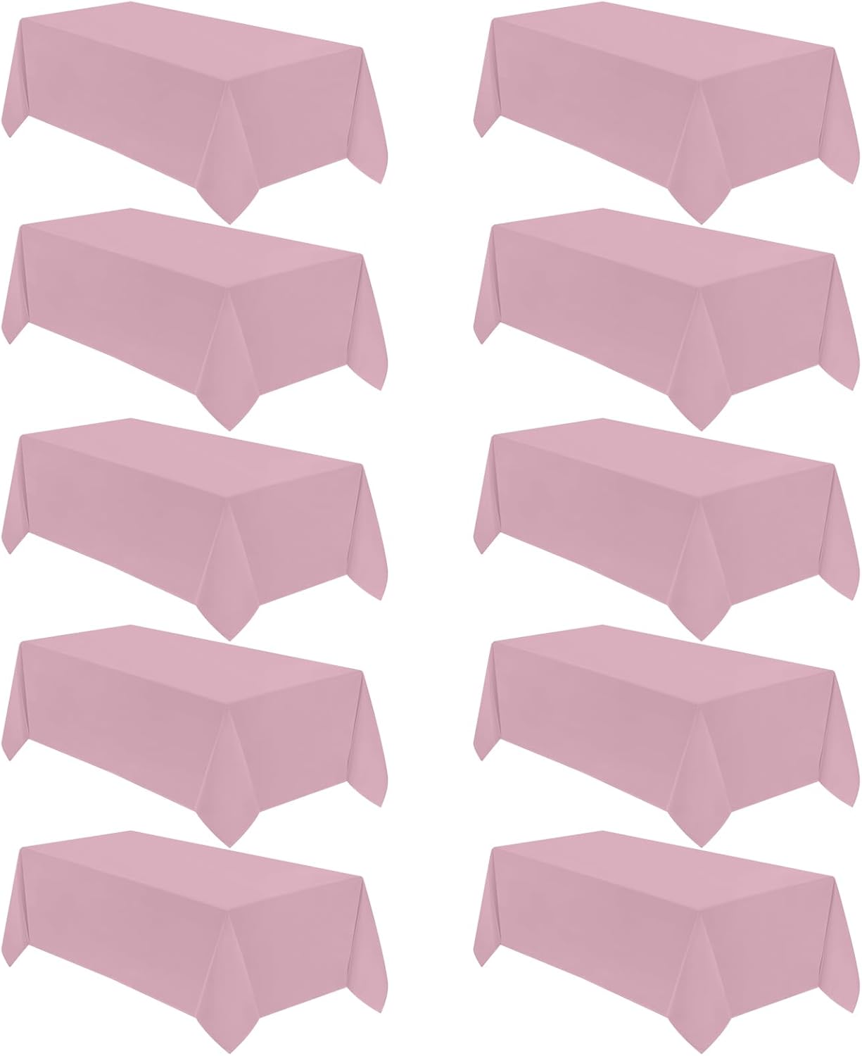 VidaFete Tablecloth 10 Pack 90 * 156inch Rectangle Table Cloth Polyester, Stain Wrinkle Resistant Polyester Dining Table Cover for Kitchen Dinning Party Wedding Rectangular Buffet Decoration(Pink)