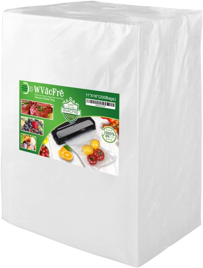 200 Quart Size 8x12Inch Vacuum Sealer Freezer Bags with Commercial Grade,BPA Free,Heavy Duty,Great for Food Vac Storage or Sous Vide Cooking