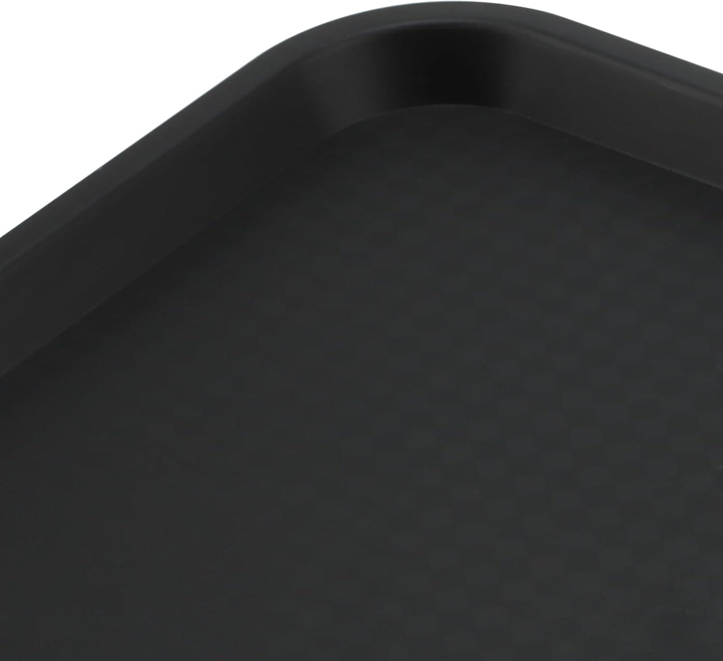8 Pack 16 x 12 Inch Black Fast Food Tray, Large Rectangular Restaurant Serving Trays, Plastic Cafeteria Trays School Lunch Trays