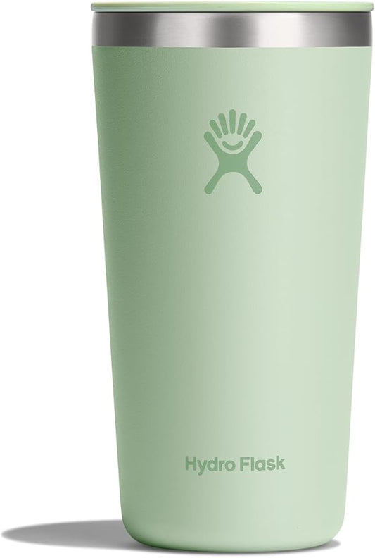 Hydro Flask All Around Tumbler Press-in Lid, Insulated Travel Mug, Stainless Steel Coffee Cup 20 Oz Aloe Green