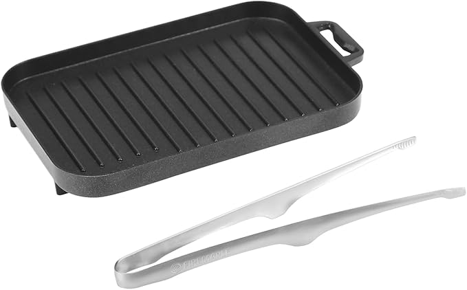Fire Maple Compact Aluminium Alloy Mini Griddle Set with Stainless Steel Tongs - Portable Heating Kit for Outdoor and Indoor Use
