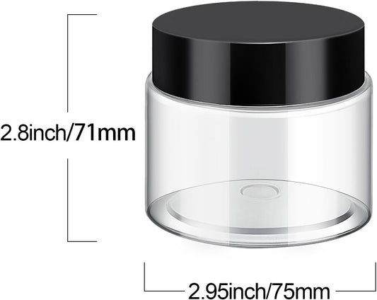 SATINIOR 6 Pack 8 oz Plastic Jars Containers with Lids Wide-mouth Refillable Leakproof Reusable Round Empty Jars for Travel Cosmetic Dry Food Spice Candy Cookie Home Kitchen Organizing(Black)