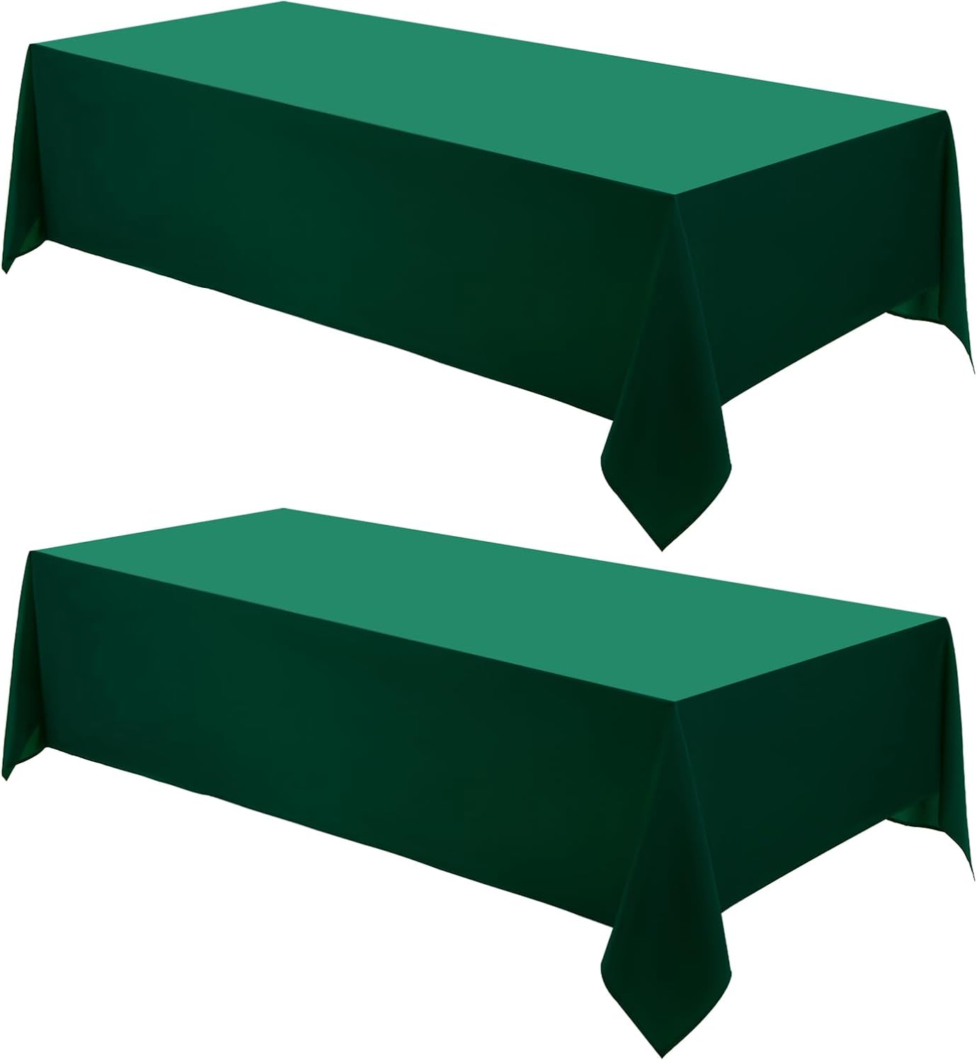 Rectangle Tablecloths 90x132 Inch 2 Pack Dark Green Tablecloth Washable Decorative Linen Polyester Table Cloths for Dining Table Banquets Buffet Parties and Wedding
