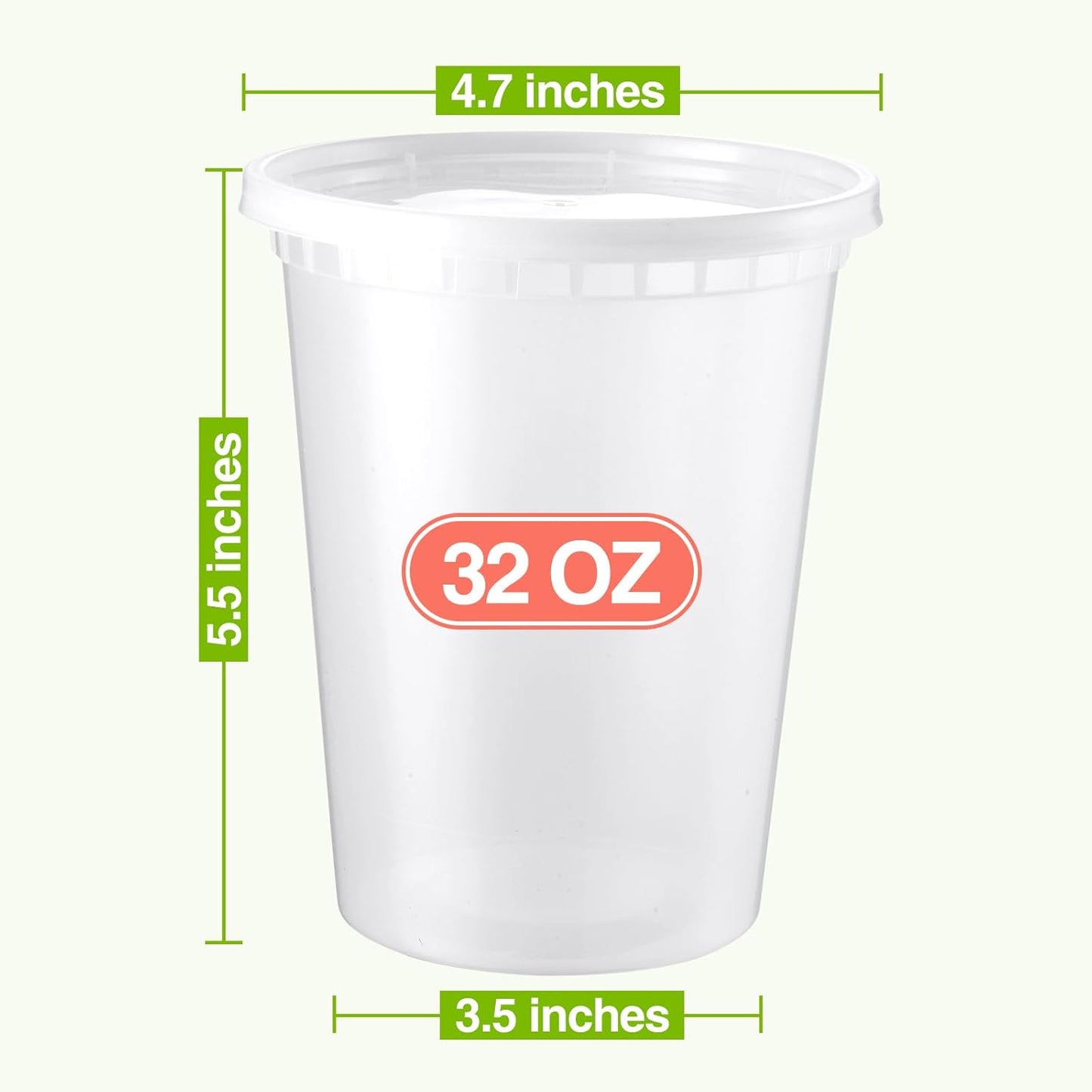 30 Set 32oz Deli-Containers-with-Lids, Airtight Food-Storage-Containers, Microwaveable & Freezer Safe Plastic-Storage-Containers-with-Lids, Soup Slime Overnight Oat To-Go-Containers