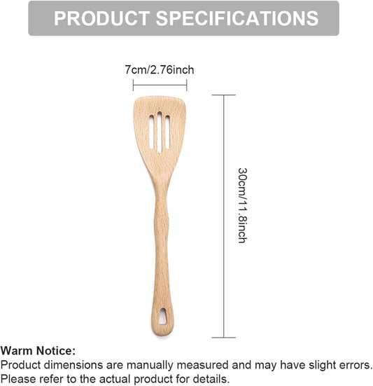 Wooden Spoon for Cooking 11.8 Inch Kitchen Slotted Spatula for Stirring Mixing Serving