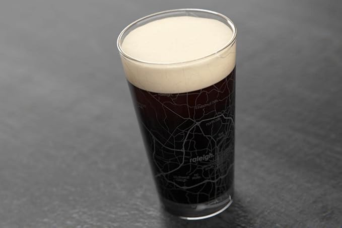 Well Told Engraved Raleigh North Carolina Map Pint Glass, Etched Beer Gift (16 oz, Clear) City Map Pint, Custom City Glassware, Gifts For Beer Lovers