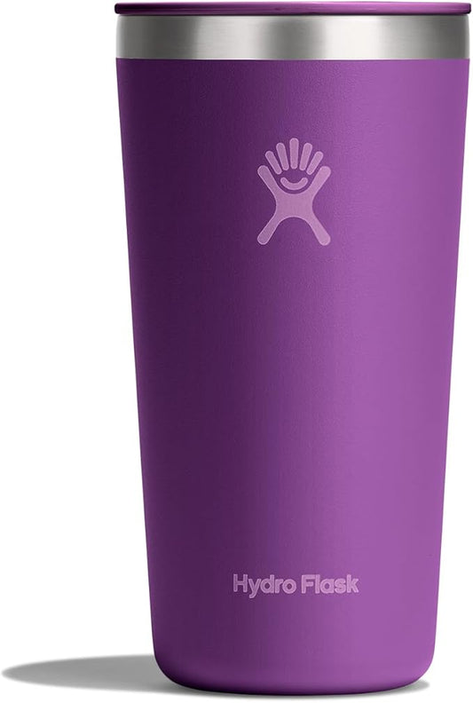 Hydro Flask All Around Tumbler Press-in Lid, Insulated Travel Mug, Stainless Steel Coffee Cup 20 Oz Beachplum Purple