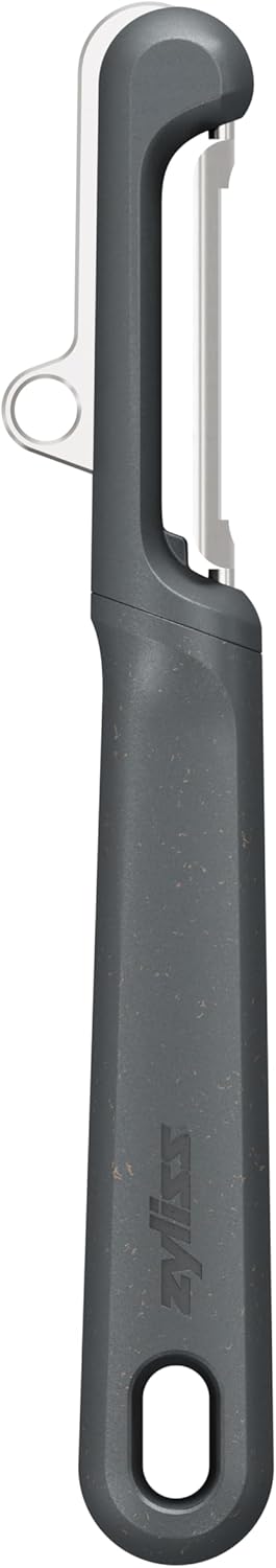 Zyliss Swivel Peeler – Ultra-Sharp Stainless Steel Blade for Potatoes, Carrots & Soft Fruits – Ergonomic Wheatstraw Grip – Built-in Eye Cutter & Safety Cover – Dishwasher Safe – Vegetable Peeler