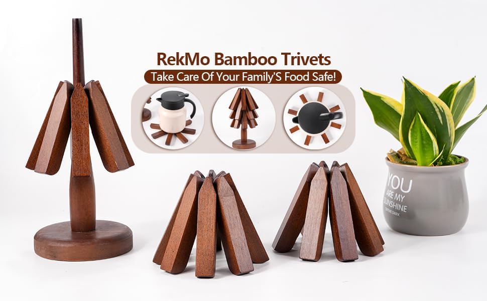 Trivets Tree Set of 3 Trivets for Hot Dishes Hot Pad Bowls and Teapots Coaster for Teapot Potholder Kitchen Gift Creative Gift, Table Decoration