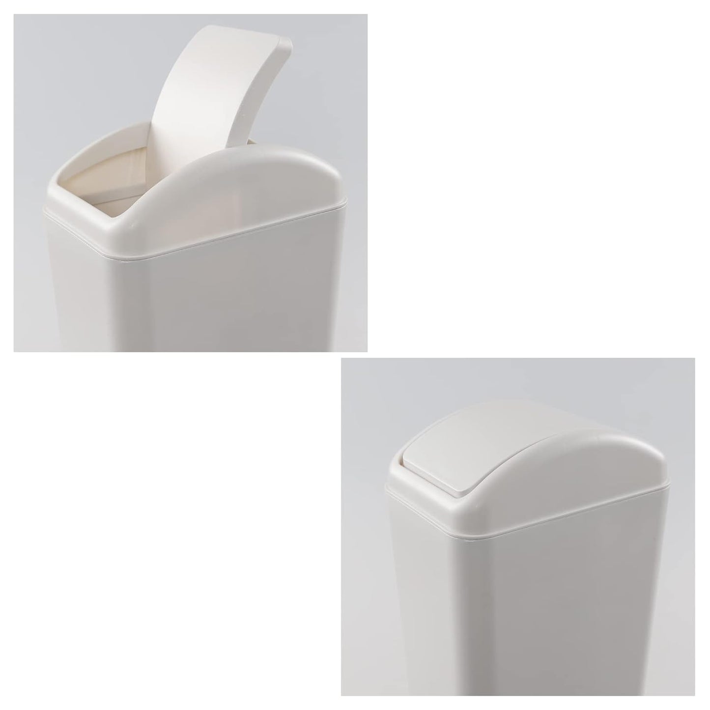 3.5 Gallon Plastic Trash Can with Swing Top, Swing Lid Waste Bin