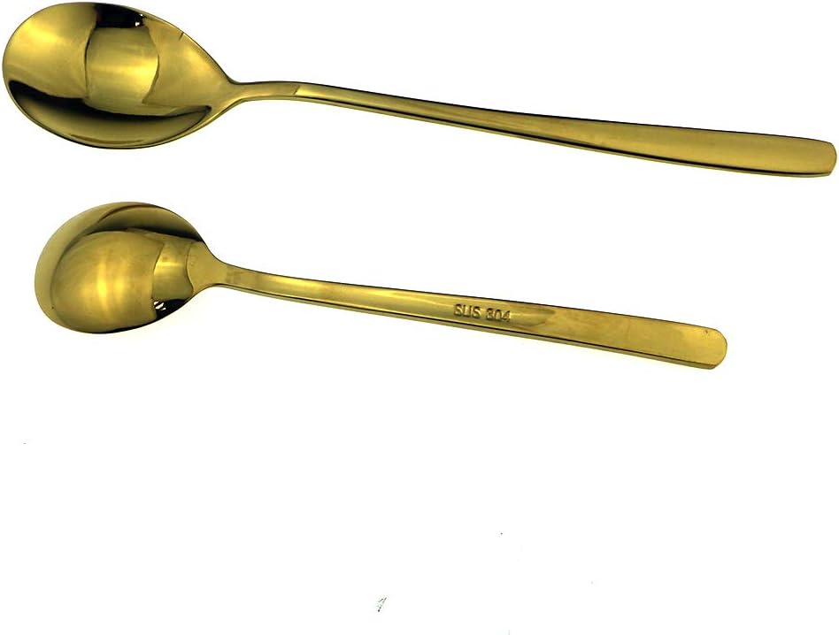 JASHII Mirror Polished Gold 20-Piece SUS304 Stainless Steel Flatware Set,Silverware Set Dinner Knife Fork Spoon Dessert Fork Salad Spoon Service for 4