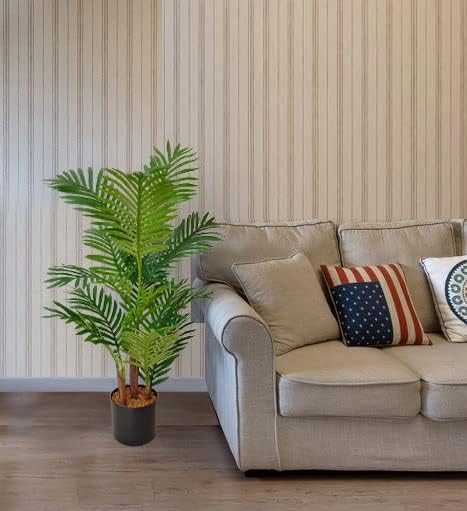 Artificial 3 Feet Areca Palm Tree, Faux Palm Tree Pot, Fake Plants，Palm Trees for Home, Office, Living Room, Kitchen, Bedroom, Balcony Decor, Indoor Outdoor Perfect Housewarming Gift.