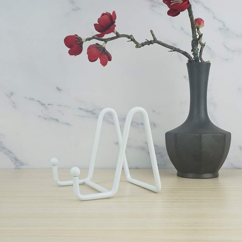 LIONWEI LIONWELI White Decorative Plate Stand Holder Picture Frame Stand Easel Display Stand