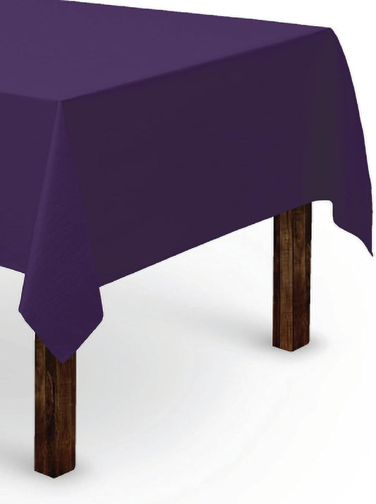 Gee Di Moda Rectangle Tablecloth - 60 x 84 Inch Purple Table Cloth for 5 Foot Rectangle Table - Heavy Duty Washable Fabric - for 5 Ft Buffet Table, Holiday Party, Dinner, Wedding & Baby Shower
