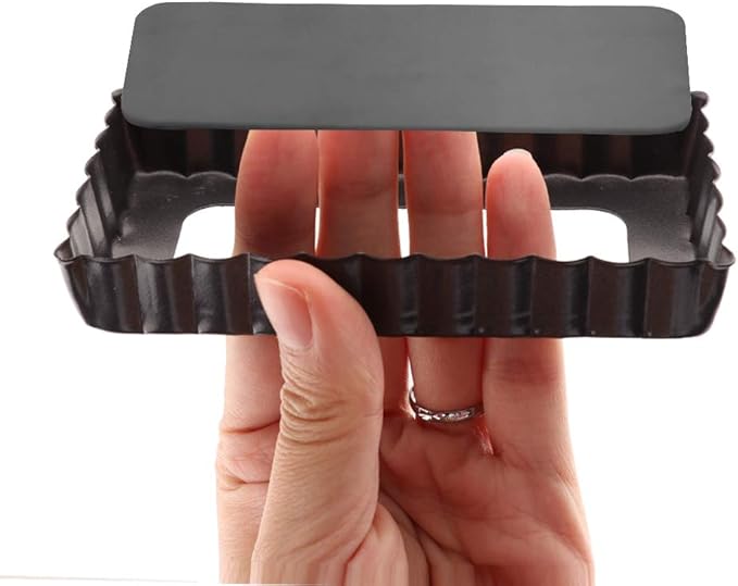 Gutsdoor Mini Tart Pan Square 4 Inch with Removable Bottom Quiche Pan Nonstick Round Quiche Pie Pan Set of 6