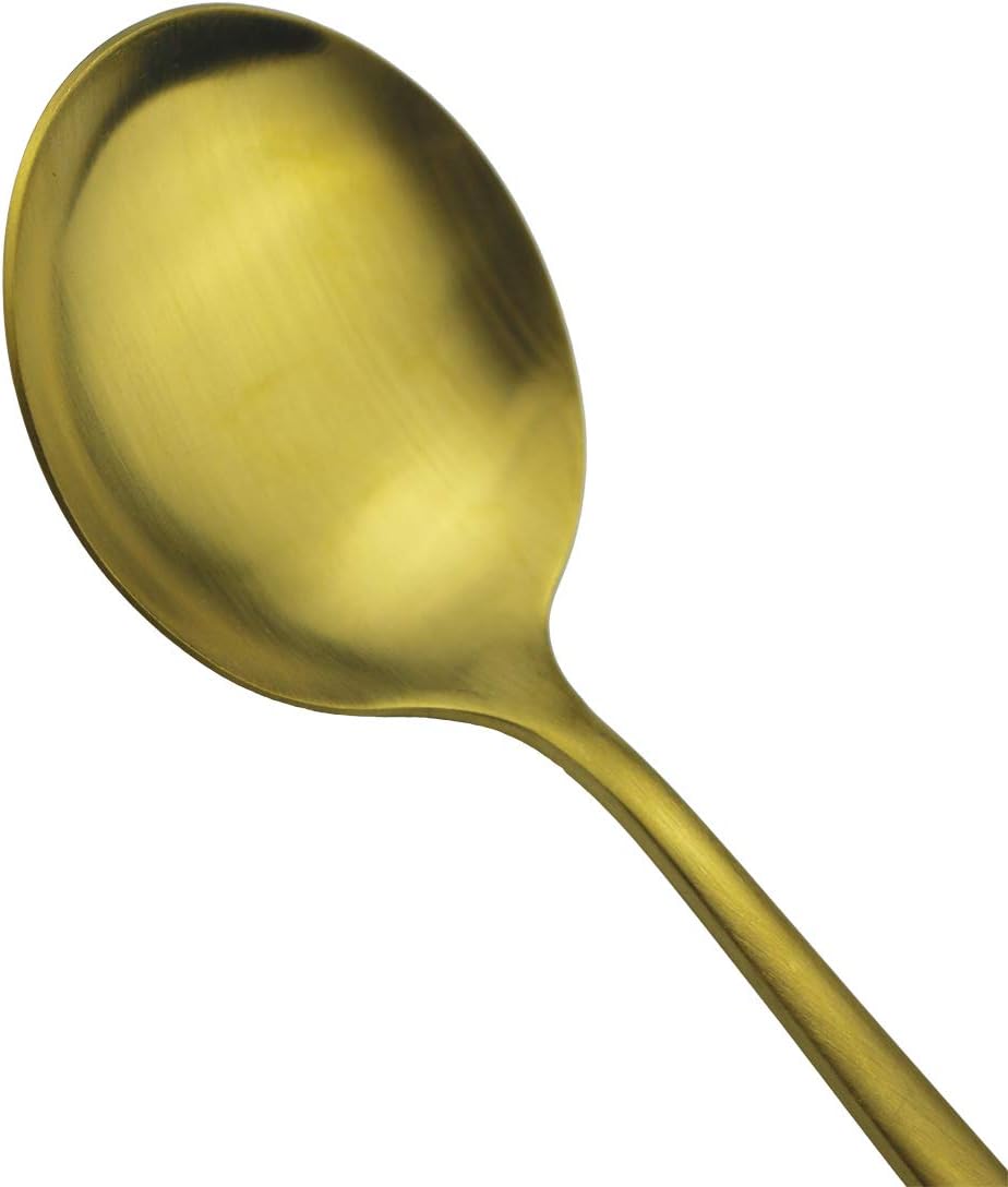 40-Pieces Silverware Set, Flatware Sets Satin Finish, 304 Stainless Steel Utensils Dishwasher Safe Service for 8, Include Dinner Knife/Fork/Spoon Dinnerware Sets (Matte Gold)