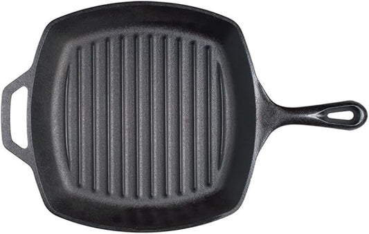 Lodge Cast Iron Grill Pan, Square, 10.5 Inch