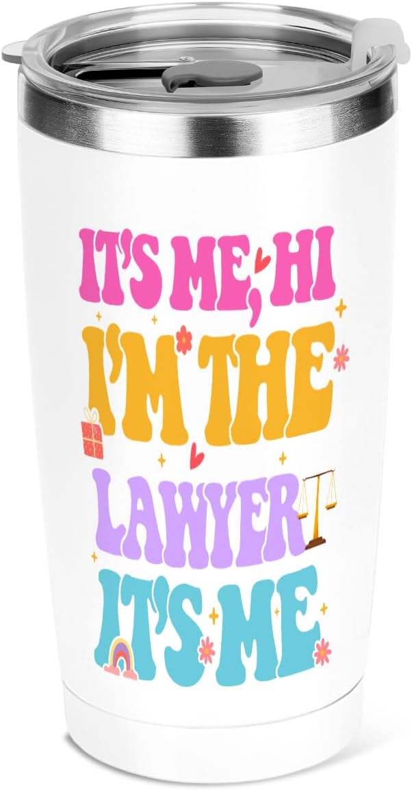 jeilink Lawyer Gifts, Legal Practitioner Gift，20 oz Insulated Tumbler, Tumbler with Lid, Vacuum Travel Coffee Mug Stainless Steel Cup Thank You Gift for Women Law Judge Christmas Birthday