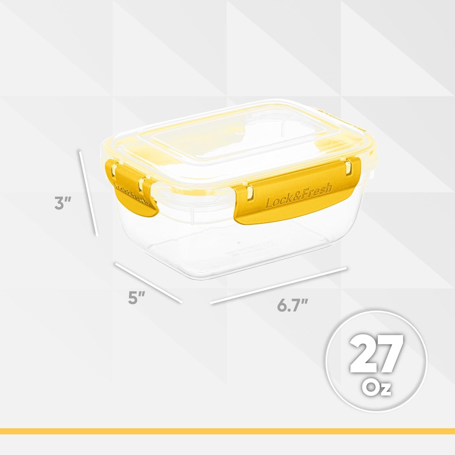 Superio Brand Food Storage Container, 27 oz, Yellow