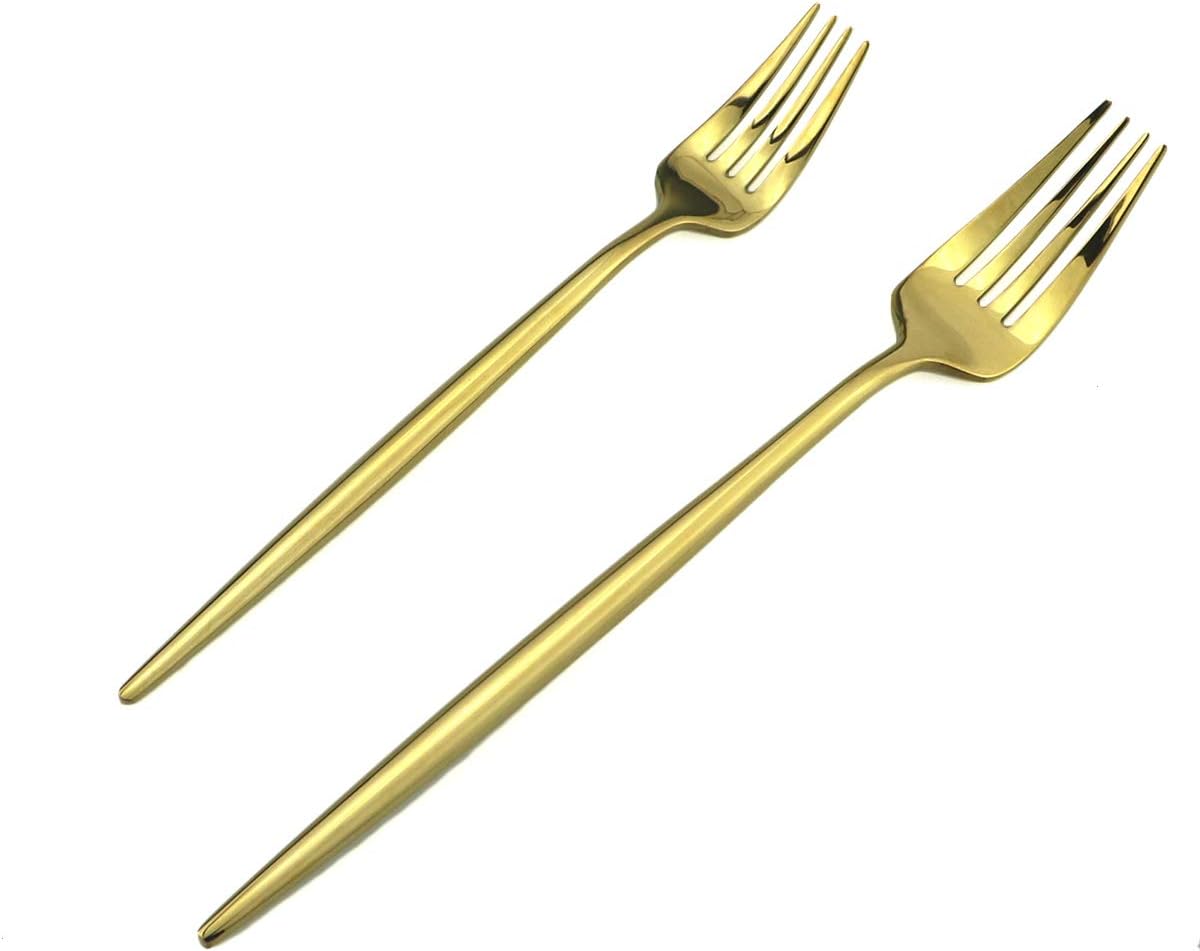 Gugrida Portable Silverware Set - 20-Piece Flatware Cutlery Set - 18/10 Stainless Steel - Mirror Polishing Gold - Travel Elegant Modern Utensils - Service for 4 Include Steak Knife Dinner Fork Spoon