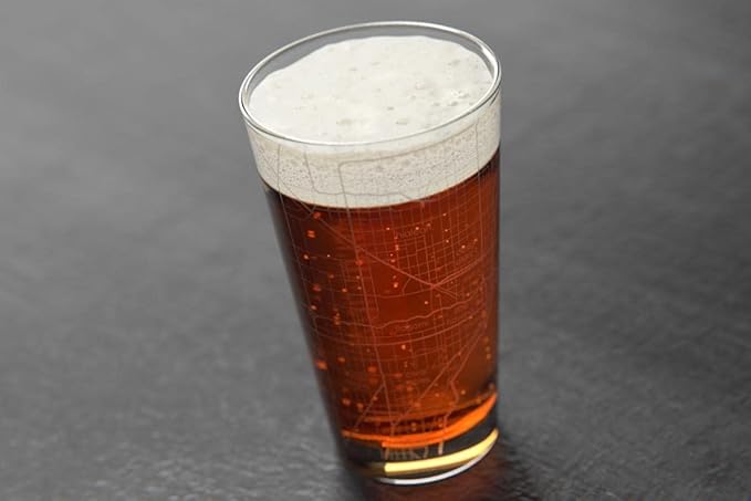 Well Told Engraved Miami Florida Map Pint Glass, Etched Beer Gift (16 oz, Clear) City Map Pint, Custom City Glassware, Gifts For Beer Lovers