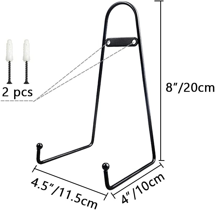 YY YEARCHY Plate Stand Holder for Wall Hanging Display Rack Art Hanger Metal Easel Photo Holder Books Bowls Platters