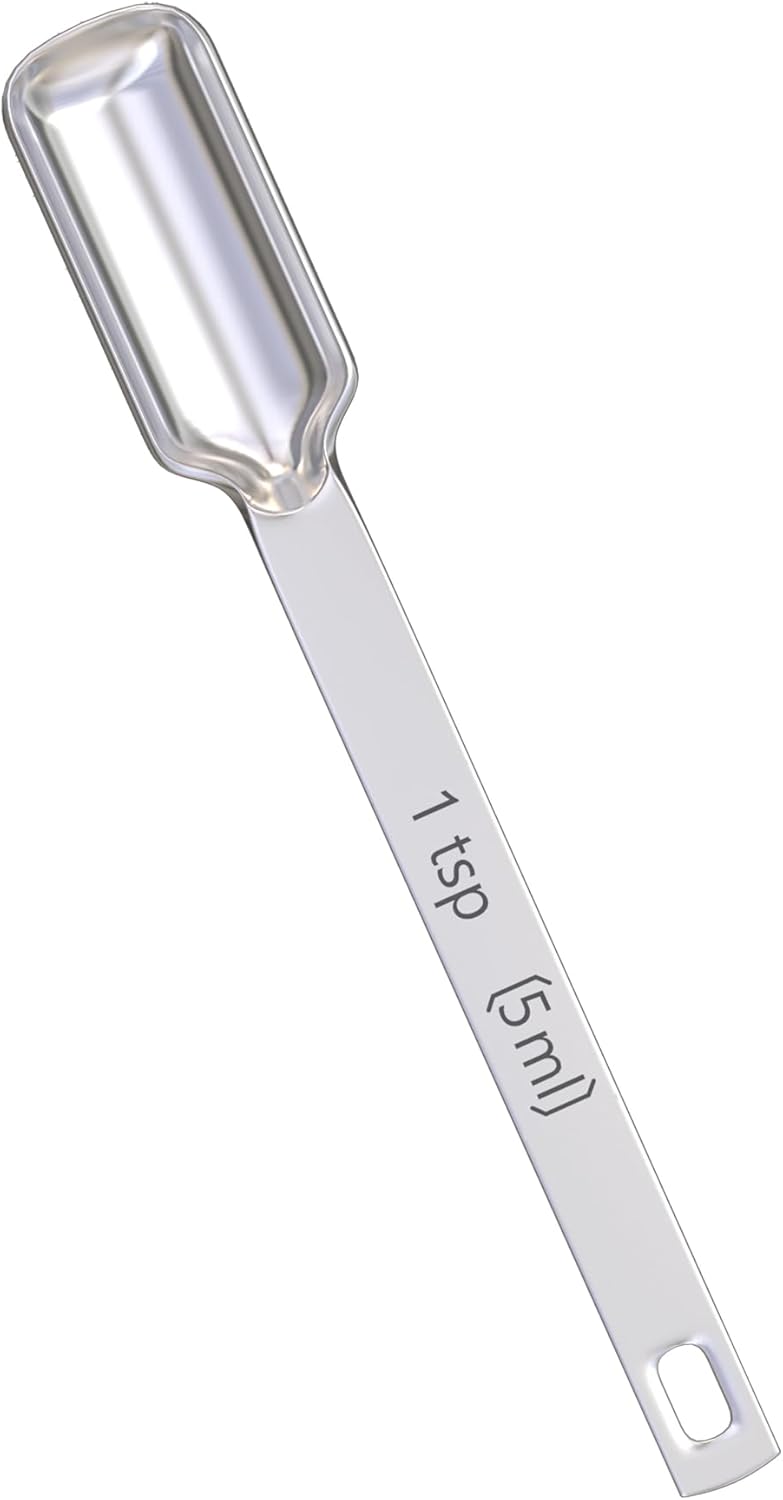 Color Up Premium 1 Teaspoon Measuring Spoon (5 ml) - Stainless Steel Chrome Finish, Accurate TSP for Wet & Dry Ingredients - One Single Tea Spoon