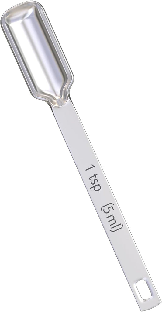 Color Up Premium 1 Teaspoon Measuring Spoon (5 ml) - Stainless Steel Chrome Finish, Accurate TSP for Wet & Dry Ingredients - One Single Tea Spoon