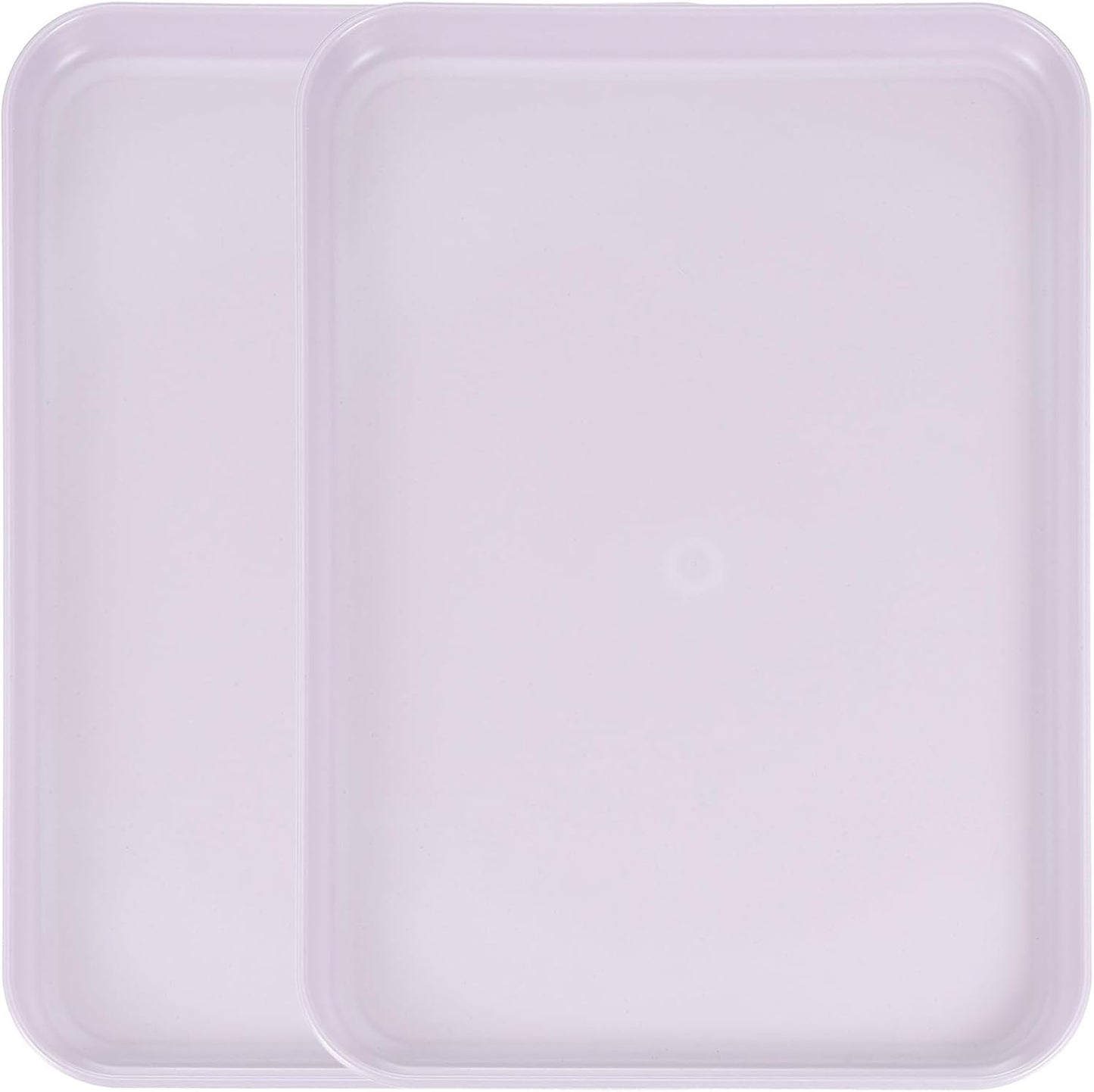 uxcell 2Pcs Plastic Serving Trays, 12.2 x 8.7 Inch Rectangle Food Trays Serving Cafeteria for Kitchen Restaurant Coffee Fruit Burger Lunch Dessert, Light Purple