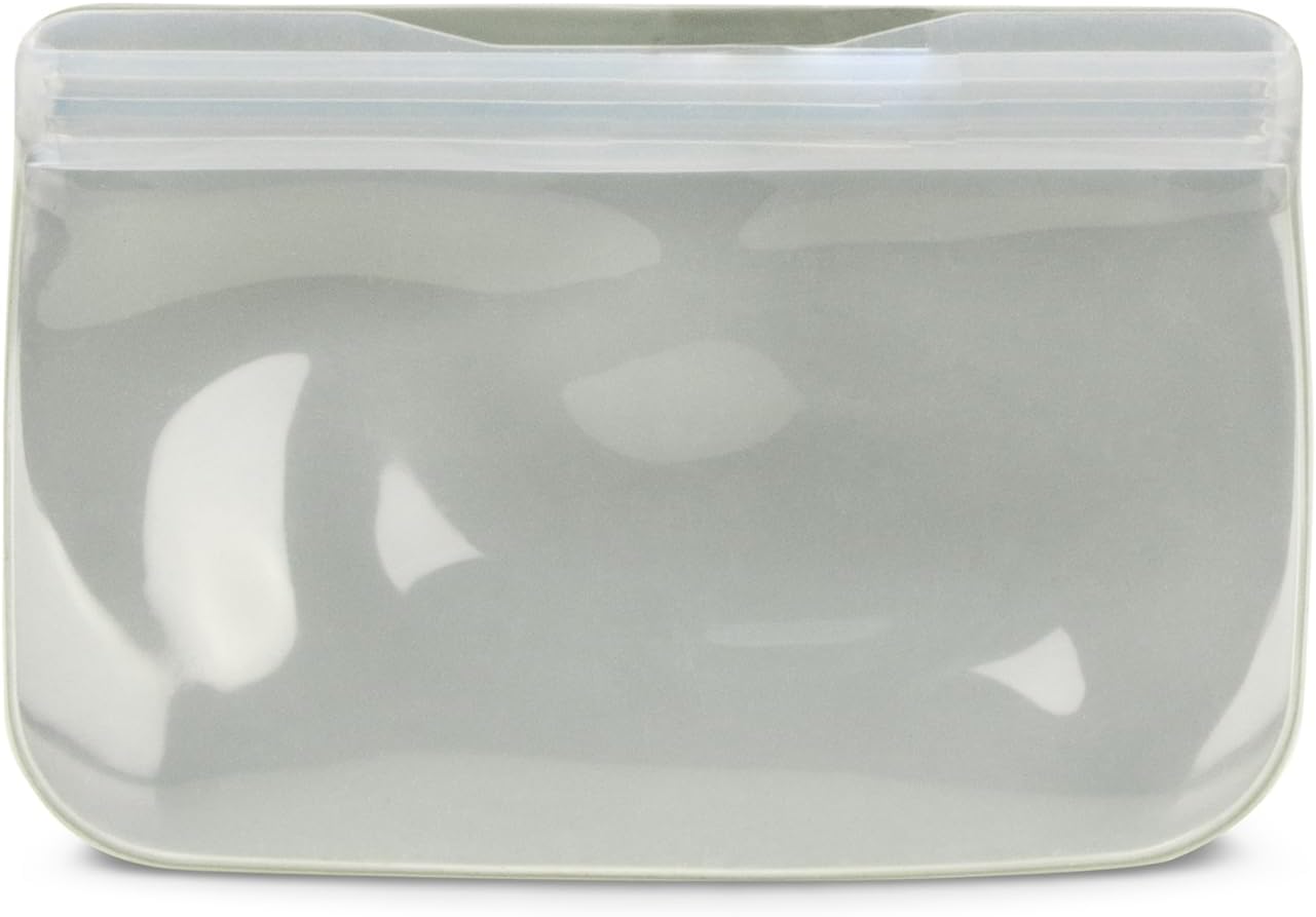 W&P Porter Silicone Reusable Storage Bag, Sandwich (10oz Flat), Sage, Food Storage Container, Microwave and Dishwasher Safe, Easy Cleaning