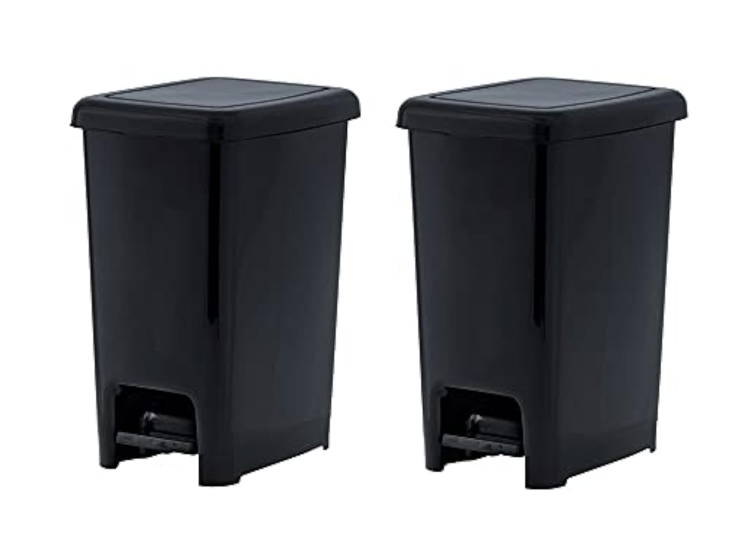 Superio Slim Trash Can with Foot Pedal – 10.5 Gallon Step-On Trash Can with Lid, Large Plastic Garbage Can, Trashcan for Bathroom, Kitchen, Office, Bedroom, Dorm Room, Patio, – Black, 2