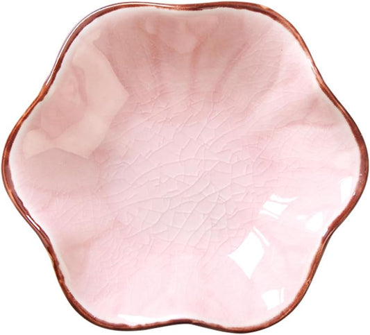 Ice Cracking Leaf Jewelry Dish, Decorative Ring Holder Small Trinket Tray Bowl, Gifts for Daughter Mom Friends, Pink.