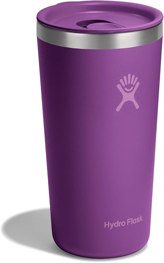 Hydro Flask All Around Tumbler Press-in Lid, Insulated Travel Mug, Stainless Steel Coffee Cup 20 Oz Beachplum Purple
