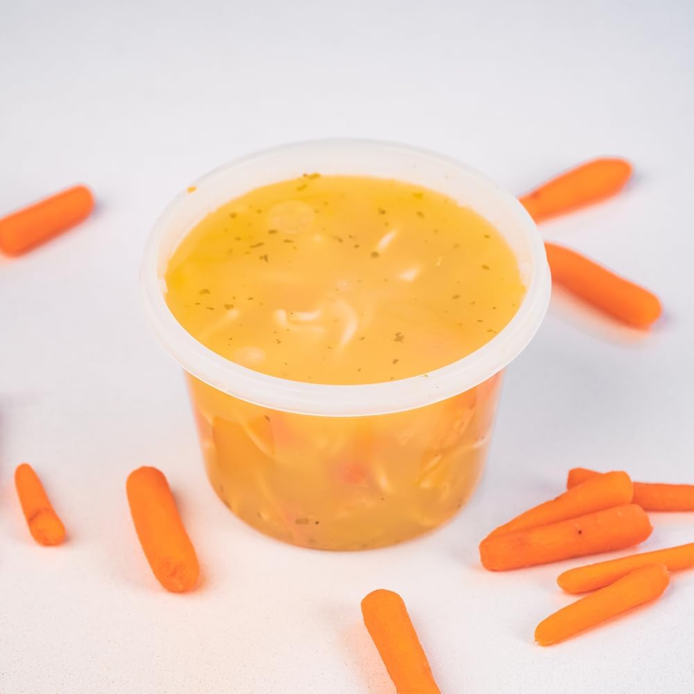 EDI [16 OZ, 25 Sets] Plastic Deli Food Storage Containers with Airtight Lids | Microwave-, Freezer-, Dishwasher-Safe | BPA Free | Heavy-Duty | Meal Prep | Leakproof | Recyclable