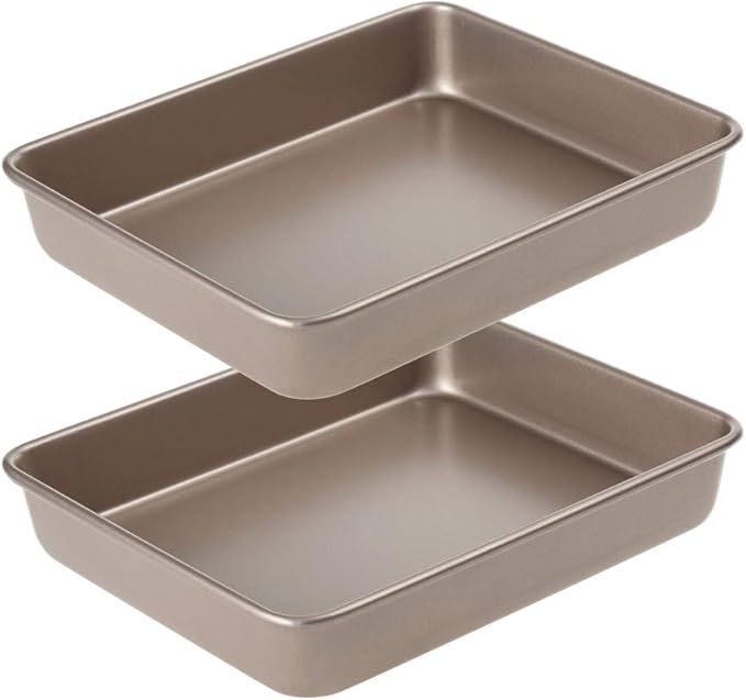 11 Inch Baking Sheets Pan Nonstick Set of 2, Walooza Cookie Sheet Replacement Toaster Oven Tray, Deep Size 2 inch Bakeware, Non Toxic & Heavy Duty & Easy Clean